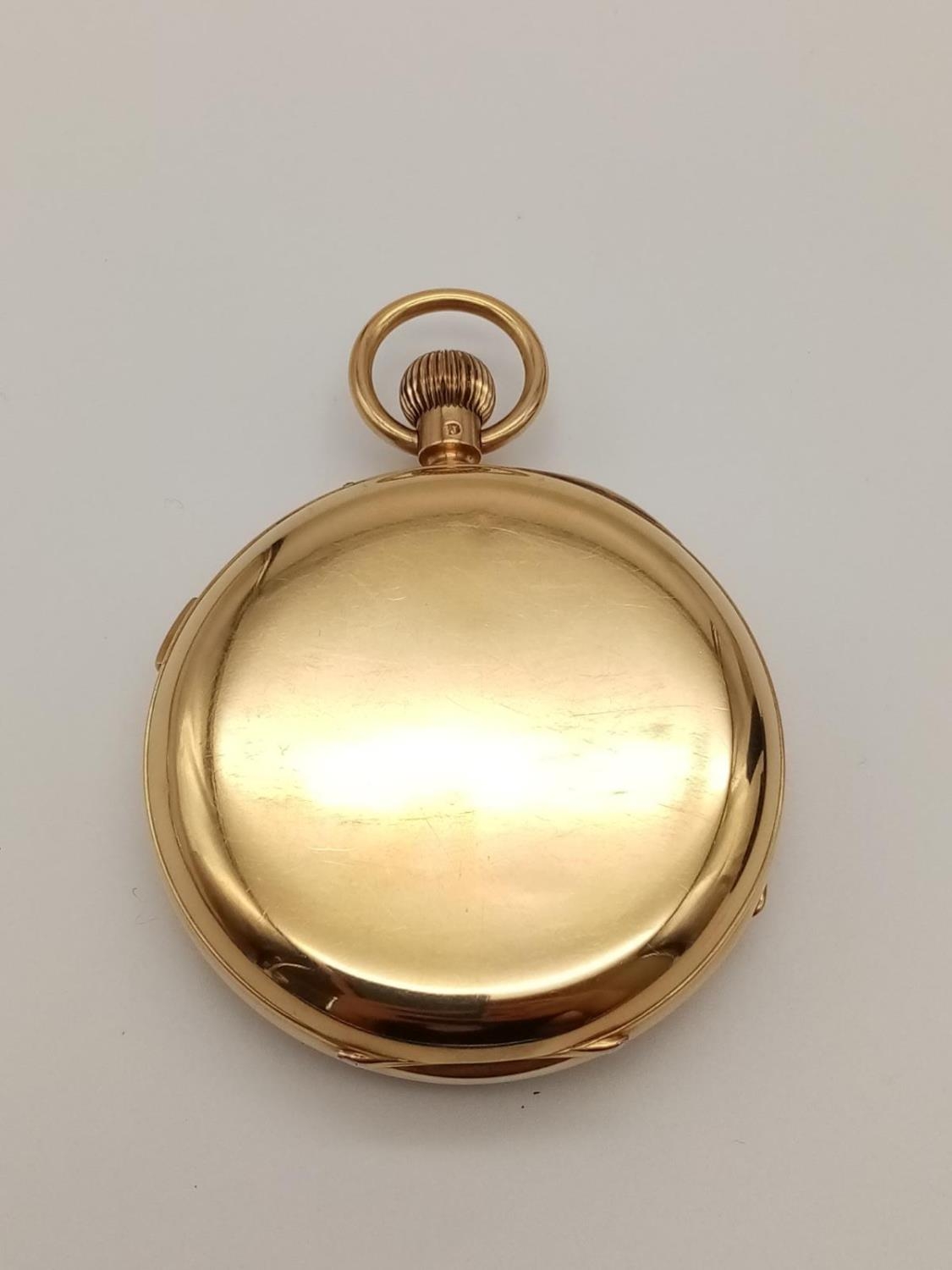 AN 18K GOLD POCKET WATCH WITH UNUSUAL HALL MARKING OF SHEFFIELD AND CHESTER 1953, IN VERY NICE - Image 5 of 12