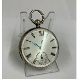 Antique gents silver fusee ( mercer London ) pocket watch no key tick if shaken sold as found