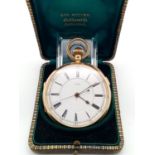 AN 18K GOLD POCKET WATCH WITH UNUSUAL HALL MARKING OF SHEFFIELD AND CHESTER 1953, IN VERY NICE