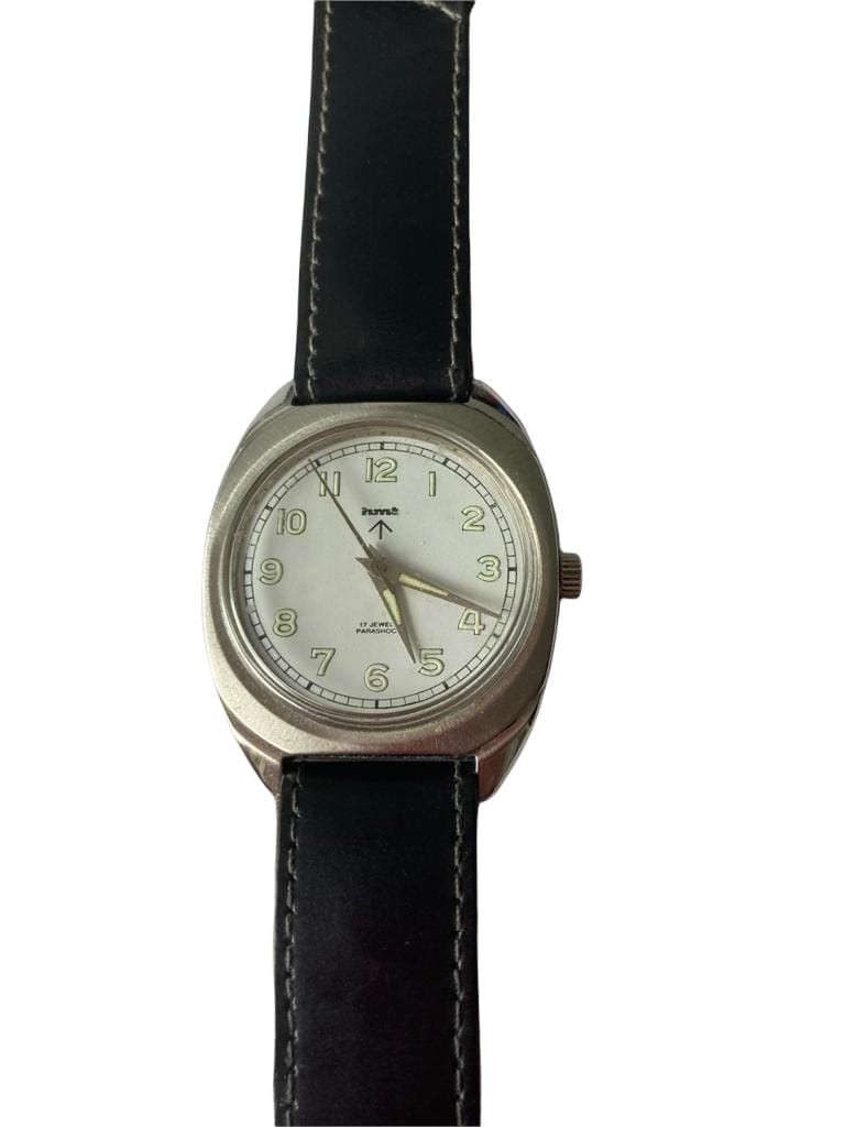 Vintage pilots wristwatch having military arrow markings to face and back of watch,Manual winding