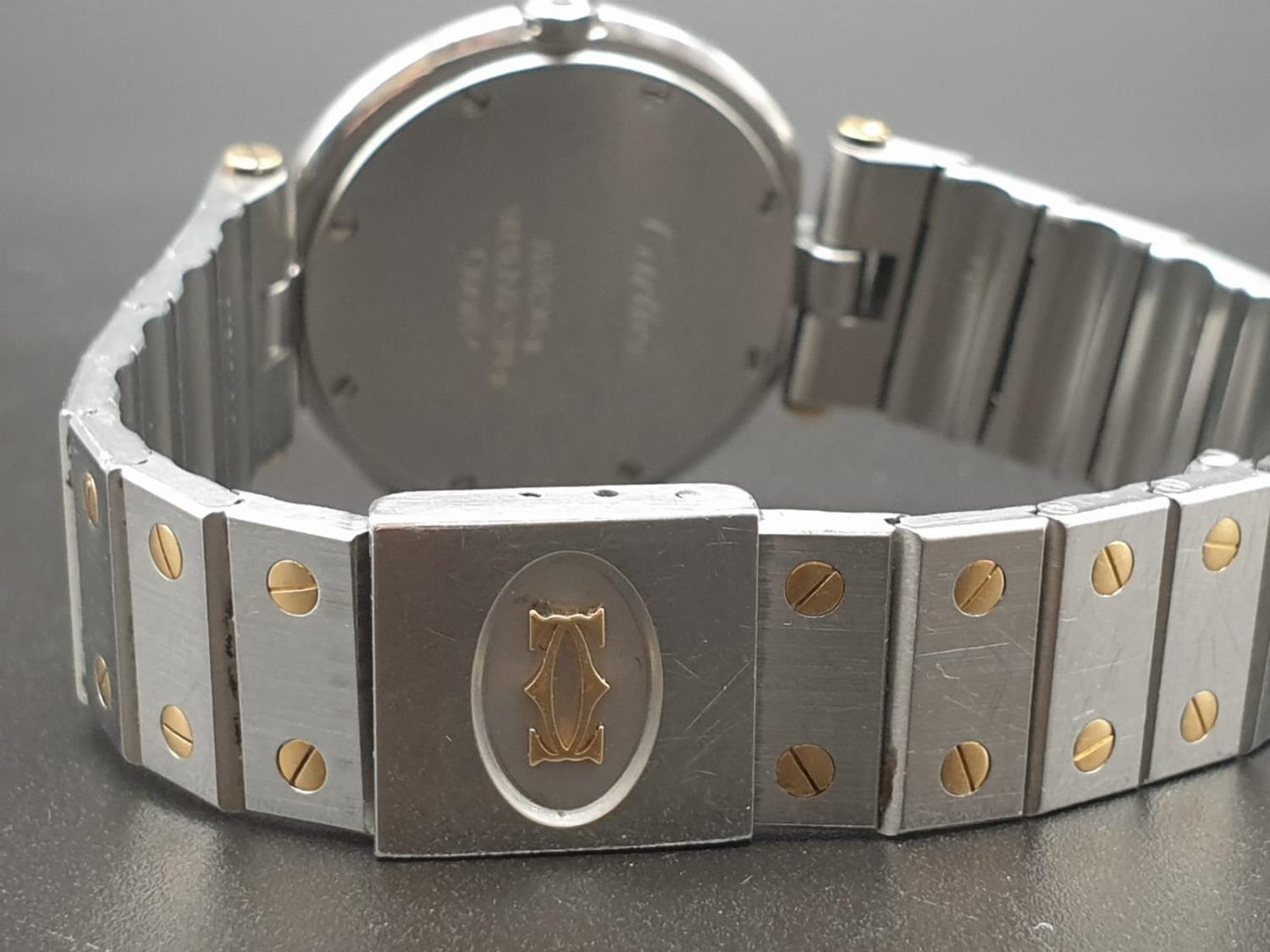 CARTIER QUARTZ WATCH IN BI-METAL (A FEW SMALL HAIRLINE CRACKS ON FACE) 32MM - Image 8 of 12