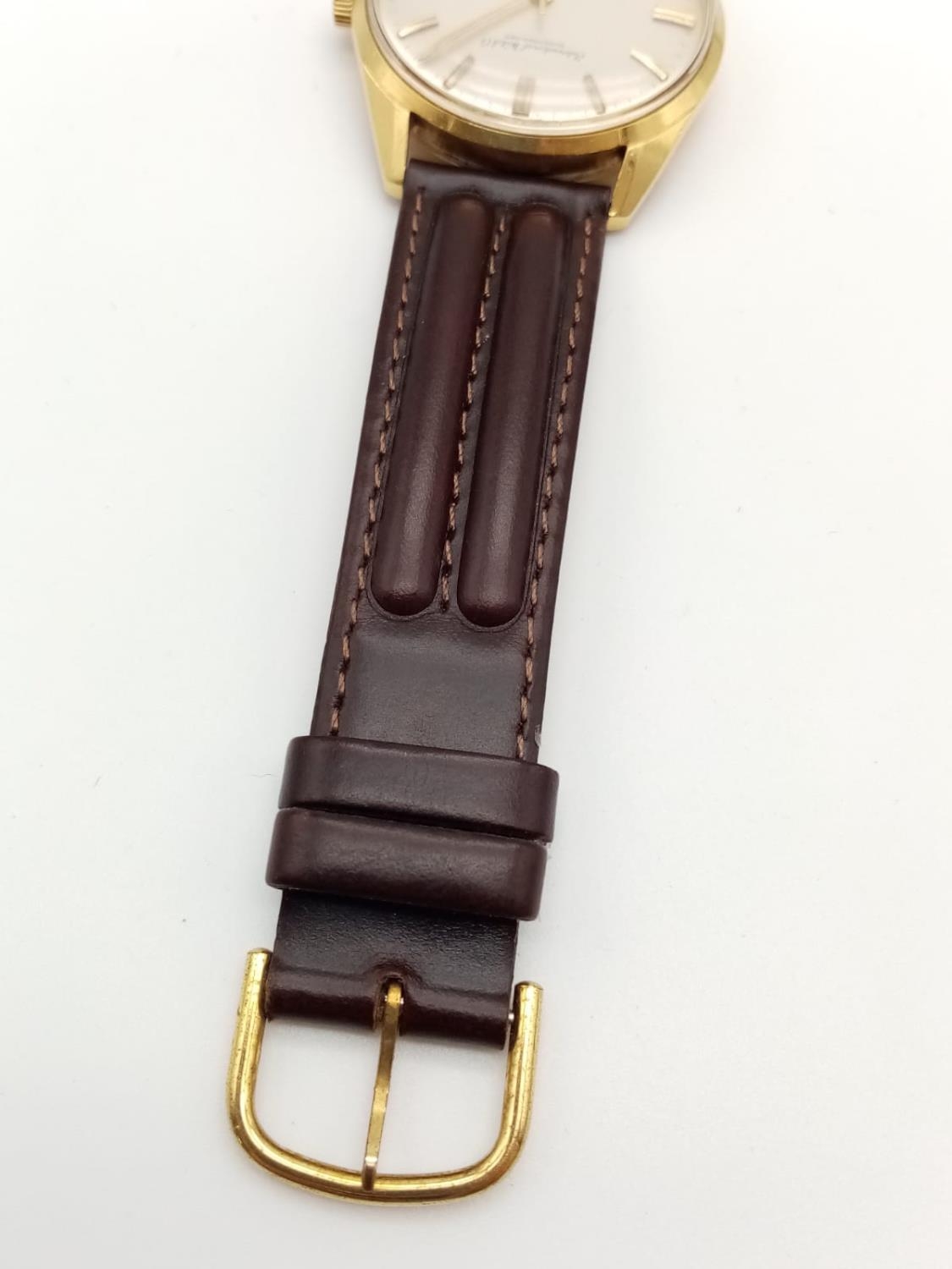 A VINTAGE 18K "INTERNATIONAL WATCH CO" AUTOMATIC GENTLEMANS WRIST WATCH (SCHAFFHAUSEN) 36MM - Image 10 of 10