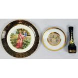 Two Decorative Plates and a Small Hand-Painted Portuguese Vase. A Liverpool Road Pottery -25cm