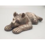 Russian solid silver rare bear paper weight. 110.2gms 11cms