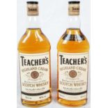 Two Bottles (70cl) of Vintage Teacher's Highland Cream Scotch Whisky. As new, in Christmas