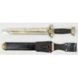 A VERY RARE NAZI MEDICS KNIFE WITH SAW EDGE IN ORIGINAL SCABBARD TOTAL LENGTH 42CMS