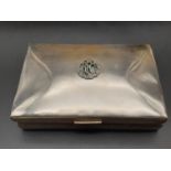 WW1 Silver Plated Cigarette Case with solid silver badge