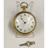 Antique gilt verge fusee pocket watch , working but sold with no garantees 147.8g