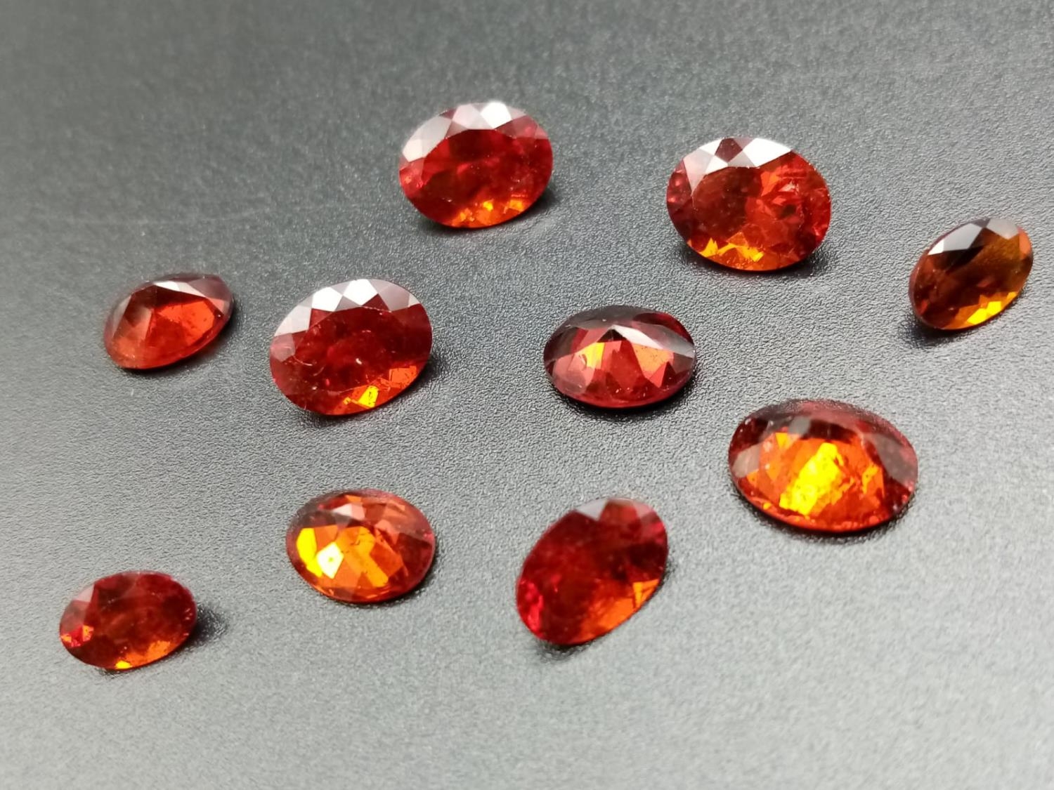 Parcel of 10 oval cut garnets total weight 17.26cts
