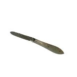 Antique silver bladed fruit knife having mother of pearl handle with delicate floral pattern and