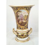 Royal Derby (Crown): In Spain Vase. Spanish 1830. Beautifully Decorated but damaged firing cracks.