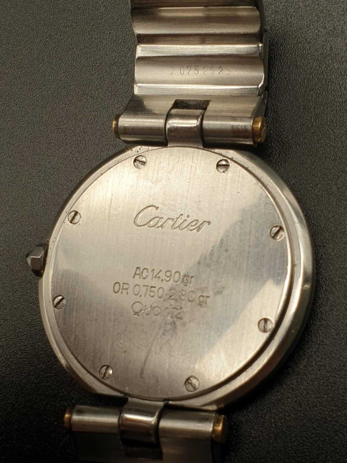 CARTIER QUARTZ WATCH IN BI-METAL (A FEW SMALL HAIRLINE CRACKS ON FACE) 32MM - Image 10 of 12