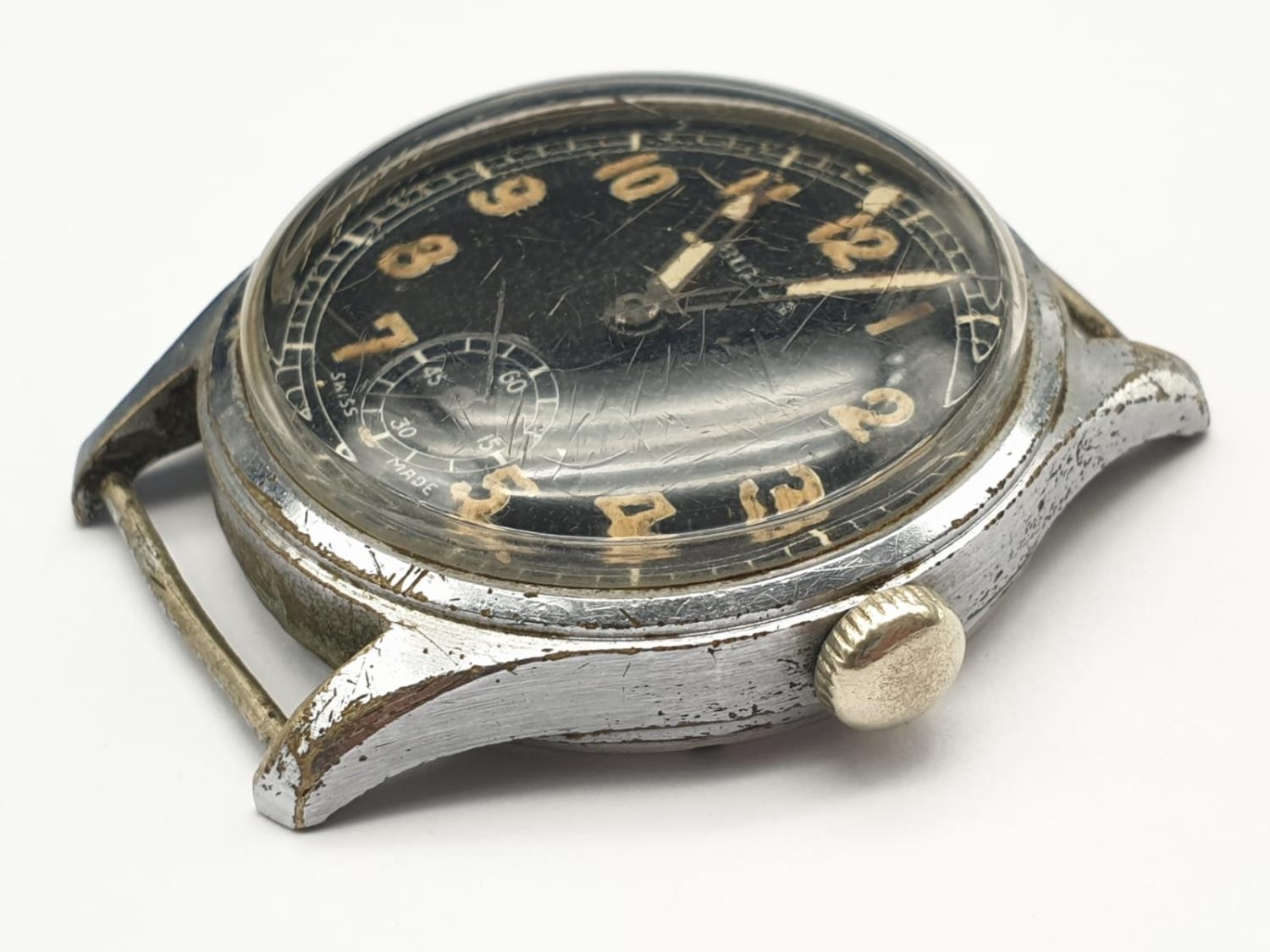 WW2 German Army Wrist Watch made by ?Bulla?. Marked ?DU? for Deutsch Heer. Working. - Image 4 of 6