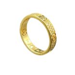 GUCCI 18k yellow gold with diamonds set band ring, weight 4g approx size Q1/2 (RRP £1170)