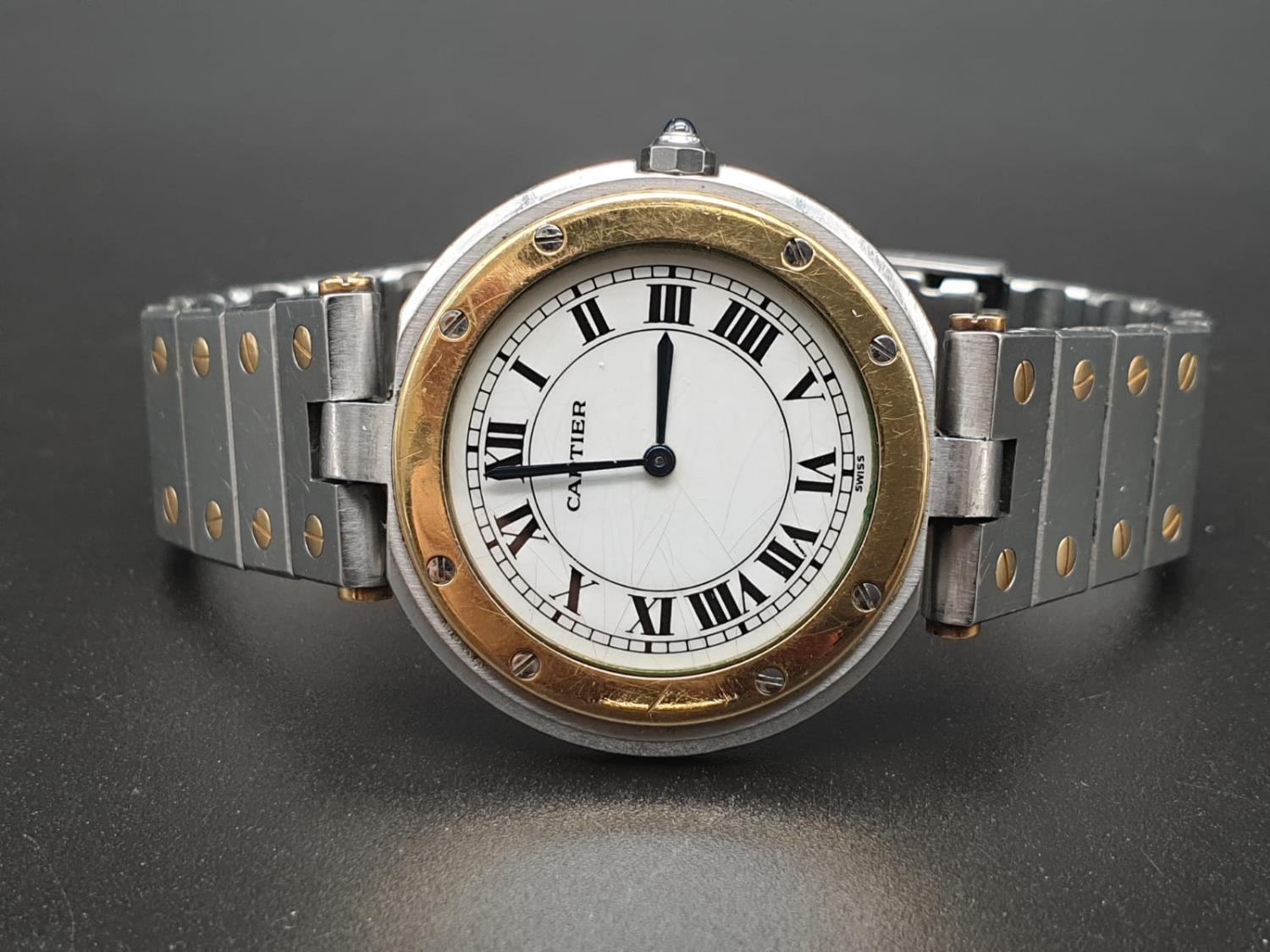 CARTIER QUARTZ WATCH IN BI-METAL (A FEW SMALL HAIRLINE CRACKS ON FACE) 32MM - Image 2 of 12