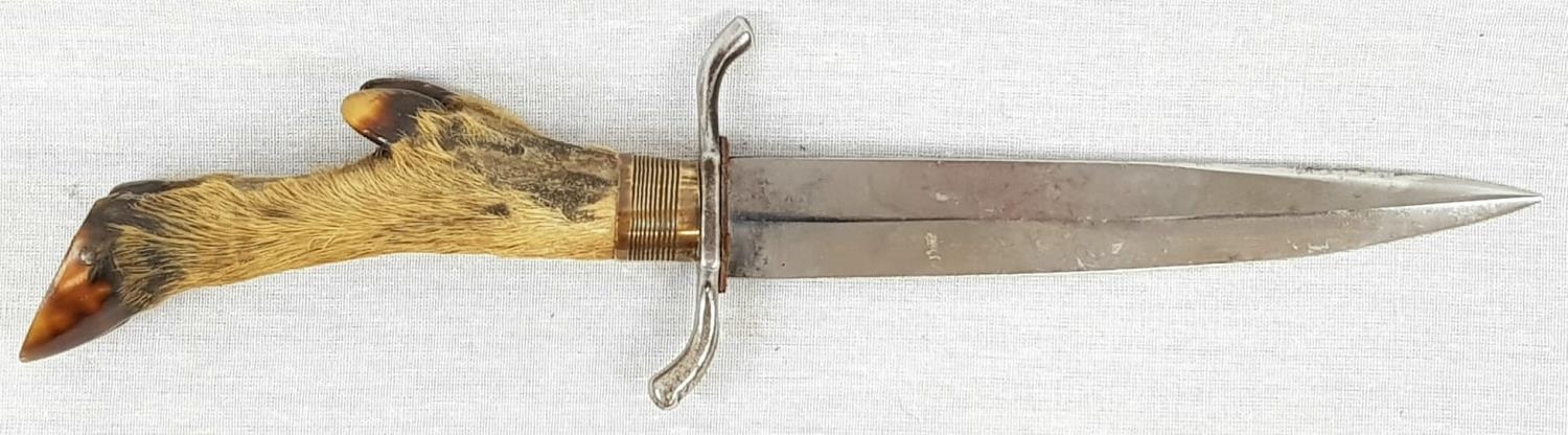 German WW1 trench knife with animal foot handle