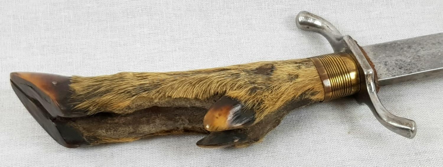 German WW1 trench knife with animal foot handle - Image 3 of 4