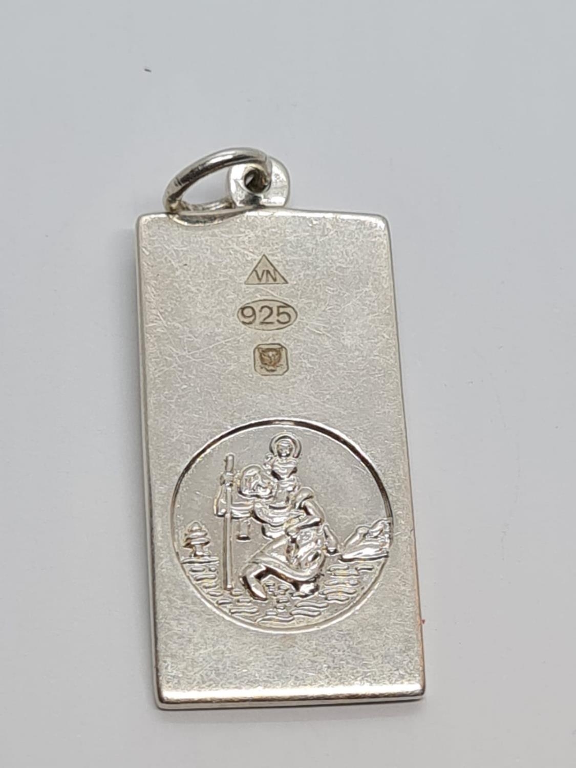 STERLING SILVER ST CHRISTOPHER INGOT PENDANT WEIGHT 6.9G AND 3CM LONG APPROX