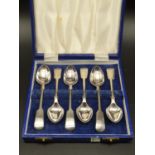 Boxed set of Six Daniel and Arter Silver Plate Spoons.