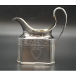 Antique Georgian Silver Cream/Milk Jug. Floral and shield engraving. London 1834 Hallmark (