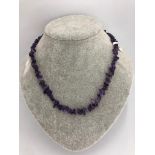 amethyst necklace with copper clasp; around 18inches; 32.20g