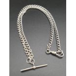 Silver Link T-Bar Necklace. 46cm. 20.93g