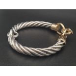 Silver Cable Buckle Bracelet. 6cm diameter. 51.82g
