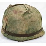 Vietnam War Era US M1 Helmet and Cover. Complete with period liner.