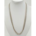 Three Silver Flattened Curb-Link Necklaces. All 48cm. 16.2g total weight