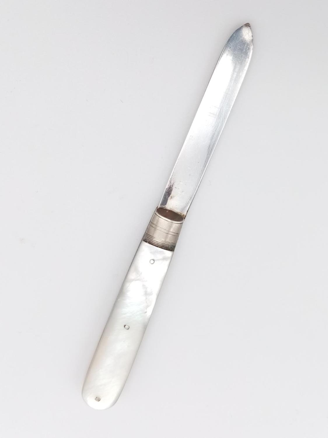 Silver bladed and MOP handle fruit knife - Image 2 of 4