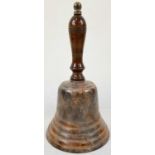 A large ? and very loud ! ? old fashioned, school bell. Hight: 32cm, diameter: 17cm.