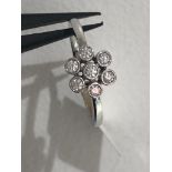 9k white gold ring with diamonds around 0.25cts; 2.6g; size N