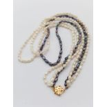 14k Yellow Gold and Baroque Pearl Necklace. 72cm 15.82g