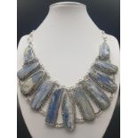 A rare necklace with spectacularly large, totally natural, Kyanite crystals from the famous Minas