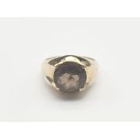 14K Yellow Gold Quartz Ring. Size Q. 4.37g