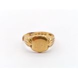 18k Yellow Gold Gents Ring - Broken. 5.5g