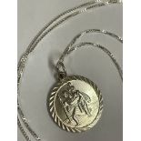 Vintage silver St Christopher pendant on silver chain