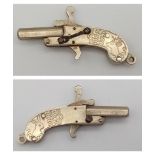 Early Rare Sterling Silver Shooting Gun - Working Condition, Pendant.