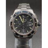 Tag Heuer Aquaracer gents watch black face twisted bezel luminous hands and numerals, sapphire