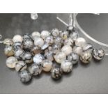 35 Natural Agate Beads, dendritic in nature.