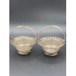 Antique pair of silver bonbon baskets having clear hallmark for William Devonport Birmingham 1907. 8