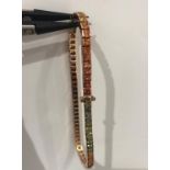 18k rose gold tennis bracelet with sapphires in different colours ( 9.35ct in total); 14.6g