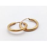 Pair of 9k Yellow Gold Small Hoop Earrings. .63g