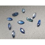 4.1 Carats of Natural Sapphires (10 Pieces) - Marquise Cut.