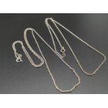 Two Vintage Silver Necklaces. 62cm - 4.12g. 46cm - 2.57g