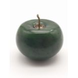 Russian 20th century 14k gold diamond nephrite jade apple gum pot /stamp pot 329.1gms 6.5cms