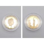 22K Yellow Gold Quarter Sovereign Celebrating the 50th Anniversary of the Moon Landing. Plus the