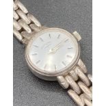 Vintage Ladies Solid Silver Rotary wrist watch and strap.Having Hallmarked Silver woven strap and