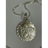 Vintage silver St Christopher pendant on silver chain