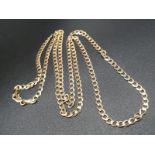 9K Yellow Gold Flat Curb Link Necklace. 60cm. 6.4g
